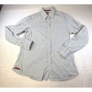 Trailer Vintage Fit Mens XL Blue White Checkered Long‎ Sleeve Button Up Shirt